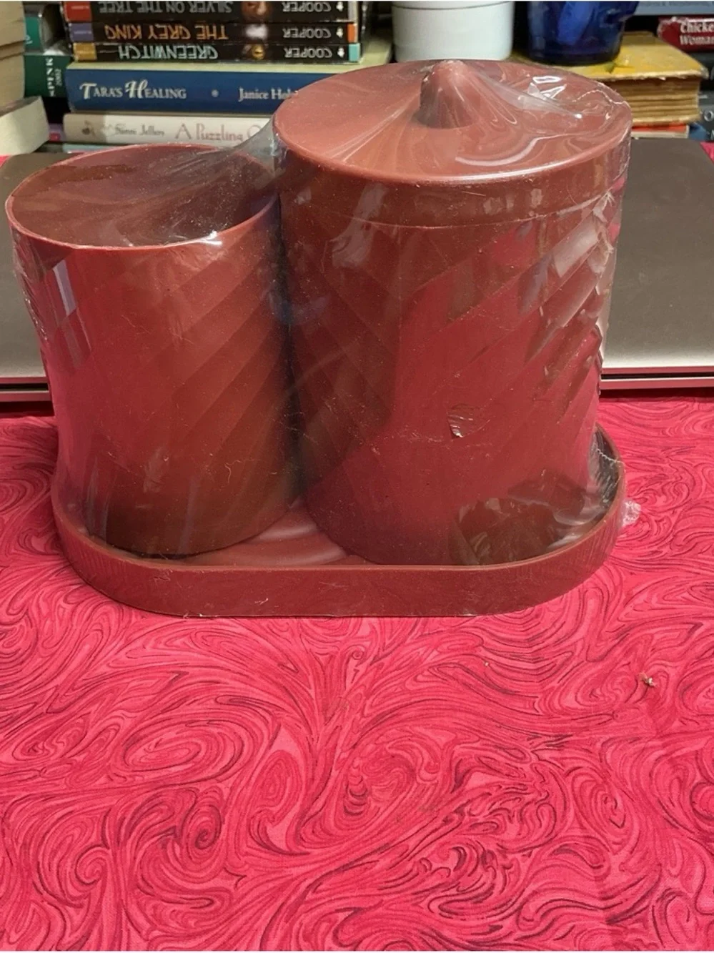Rust Color Canister Set with Tray